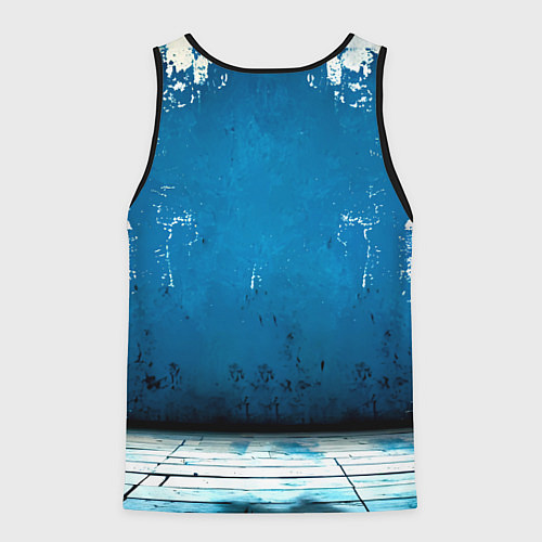 Мужская майка без рукавов Айкидоист на синем / 3D-Черный – фото 2