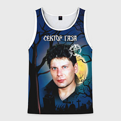 Майка-безрукавка мужская Юрий Хой полнолуние, цвет: 3D-белый