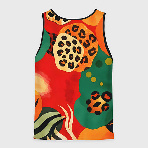 Мужская майка без рукавов Анималистичный африканский паттерн / 3D-Черный – фото 2