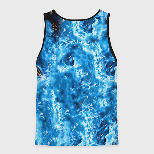 Мужская майка без рукавов Артуро Гатти в синем пламени / 3D-Черный – фото 2