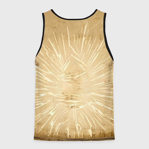 Мужская майка без рукавов Боксер на бежевом / 3D-Черный – фото 2