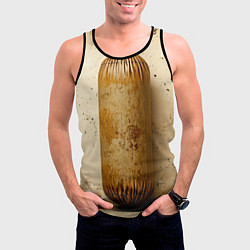 Майка-безрукавка мужская Бежевая боксерская груша, цвет: 3D-черный — фото 2