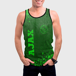 Майка-безрукавка мужская Ajax - green gradient вертикально, цвет: 3D-черный — фото 2