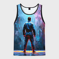 Майка-безрукавка мужская Боец джиу-джитсу, цвет: 3D-черный