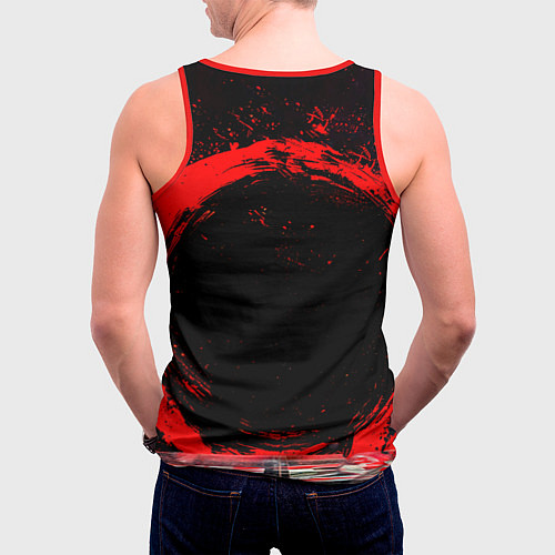 Мужская майка без рукавов Боец джиу-джитсу на черном / 3D-Красный – фото 4