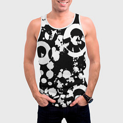 Майка-безрукавка мужская Модная чб абстракция - нейроарт, цвет: 3D-белый — фото 2