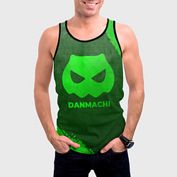 Майка-безрукавка мужская DanMachi - green gradient, цвет: 3D-черный — фото 2