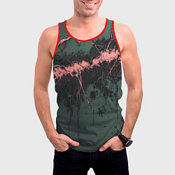 Майка-безрукавка мужская Гранж потертая текстура, цвет: 3D-красный — фото 2