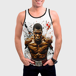 Майка-безрукавка мужская Мухаммед Али на белом, цвет: 3D-черный — фото 2