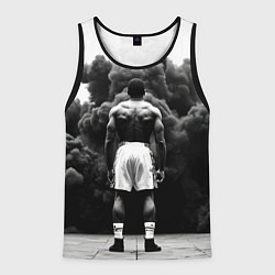 Майка-безрукавка мужская Мухаммед Али в черном дыму, цвет: 3D-черный