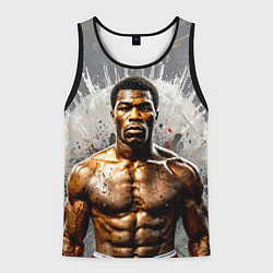 Майка-безрукавка мужская Мухаммед Али на сером, цвет: 3D-черный