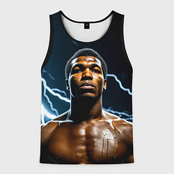 Майка-безрукавка мужская Мухаммед Али и молния, цвет: 3D-черный