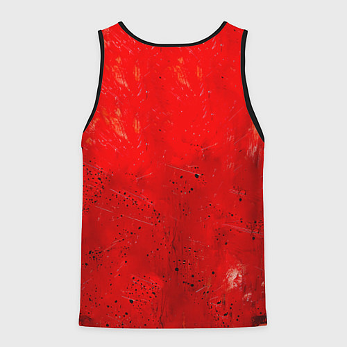 Мужская майка без рукавов Кикбоксер в красном / 3D-Черный – фото 2