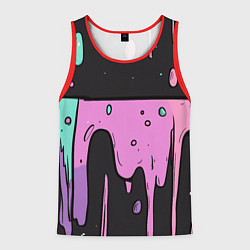 Майка-безрукавка мужская Стекающая краска текстура, цвет: 3D-красный