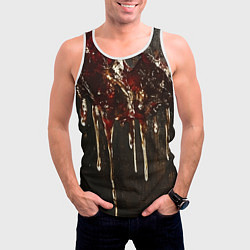 Майка-безрукавка мужская Стекающий мед - текстура, цвет: 3D-белый — фото 2