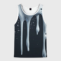 Майка-безрукавка мужская Белая объемная слизь текстура, цвет: 3D-белый