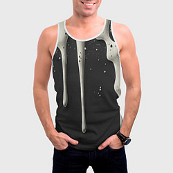 Майка-безрукавка мужская Белая слизь текстура, цвет: 3D-белый — фото 2