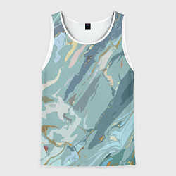 Майка-безрукавка мужская Холодный голубой абстракция, цвет: 3D-белый