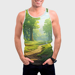 Майка-безрукавка мужская Fabulous forest, цвет: 3D-белый — фото 2