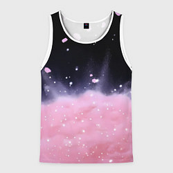 Майка-безрукавка мужская Розовая текстура с лепестками, цвет: 3D-белый