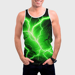 Майка-безрукавка мужская Color green black, цвет: 3D-белый — фото 2