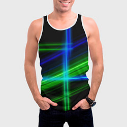 Майка-безрукавка мужская Color blue black green, цвет: 3D-белый — фото 2