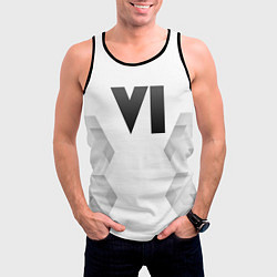 Майка-безрукавка мужская GTA 6 white poly, цвет: 3D-черный — фото 2