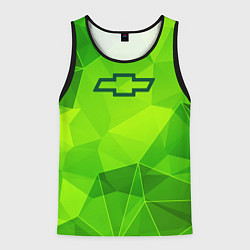 Майка-безрукавка мужская Chevrolet green poly, цвет: 3D-черный
