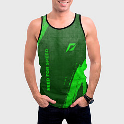 Майка-безрукавка мужская Need for Speed - green gradient вертикально, цвет: 3D-черный — фото 2