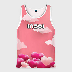 Майка-безрукавка мужская Inzoi сердечки и облака, цвет: 3D-белый