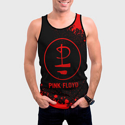 Майка-безрукавка мужская Pink Floyd - red gradient, цвет: 3D-черный — фото 2