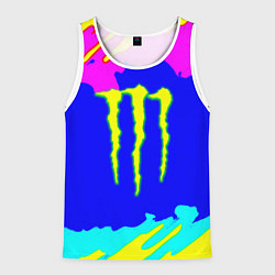 Майка-безрукавка мужская Monster energy краски цветные, цвет: 3D-белый