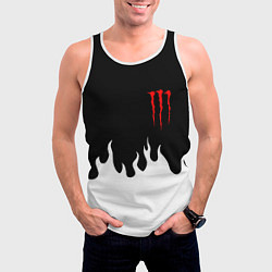 Майка-безрукавка мужская Monster energy red logo, цвет: 3D-белый — фото 2