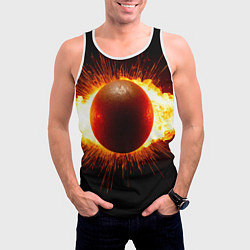 Майка-безрукавка мужская Ядро для талкания в огне, цвет: 3D-белый — фото 2