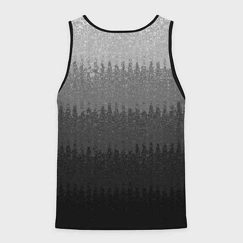 Мужская майка без рукавов Градиент полосами тёмно-серый графитовый / 3D-Черный – фото 2