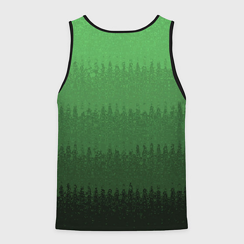 Мужская майка без рукавов Зеленый градиент текстурные полосы / 3D-Черный – фото 2