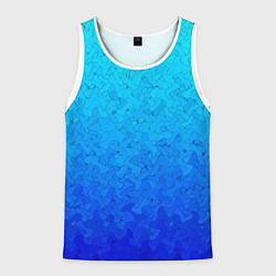 Майка-безрукавка мужская Голубой в синеву с узором, цвет: 3D-белый