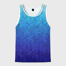 Майка-безрукавка мужская Сине-голубой градиент текстура, цвет: 3D-белый