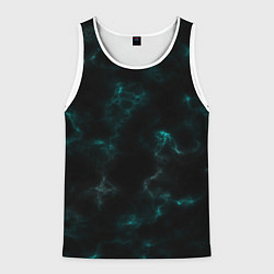 Майка-безрукавка мужская Color black turquoise, цвет: 3D-белый
