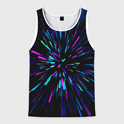 Майка-безрукавка мужская Neon rods, цвет: 3D-белый