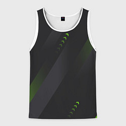 Майка-безрукавка мужская Color black green, цвет: 3D-белый