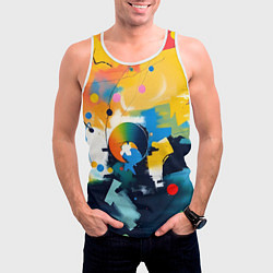 Майка-безрукавка мужская Абстракция в деталях, цвет: 3D-белый — фото 2