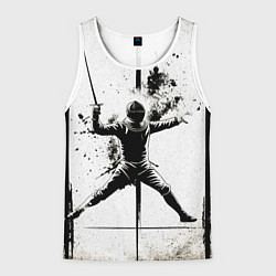 Майка-безрукавка мужская Фехтовальщик тяжёлым клинковым оружием, цвет: 3D-белый