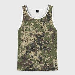 Майка-безрукавка мужская Камуфляж защитный пиксельный, цвет: 3D-белый