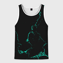 Майка-безрукавка мужская Color black turquoise, цвет: 3D-белый