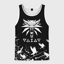Майка-безрукавка мужская Ведьмак дикие птицы, цвет: 3D-белый