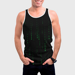 Майка-безрукавка мужская Color black green, цвет: 3D-белый — фото 2