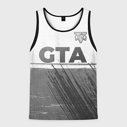 Майка-безрукавка мужская GTA - white gradient посередине, цвет: 3D-черный