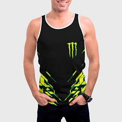 Майка-безрукавка мужская Monster energy кислотная геометрия, цвет: 3D-белый — фото 2