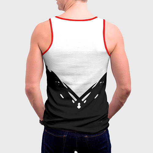 Мужская майка без рукавов Juventus geometry black / 3D-Красный – фото 4